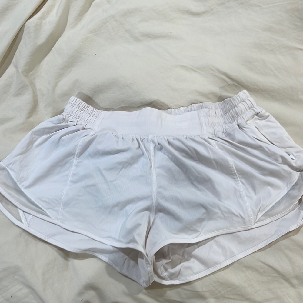White lululemon hotty hot shorts